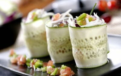 Receta rollitos de calabacín con gulas